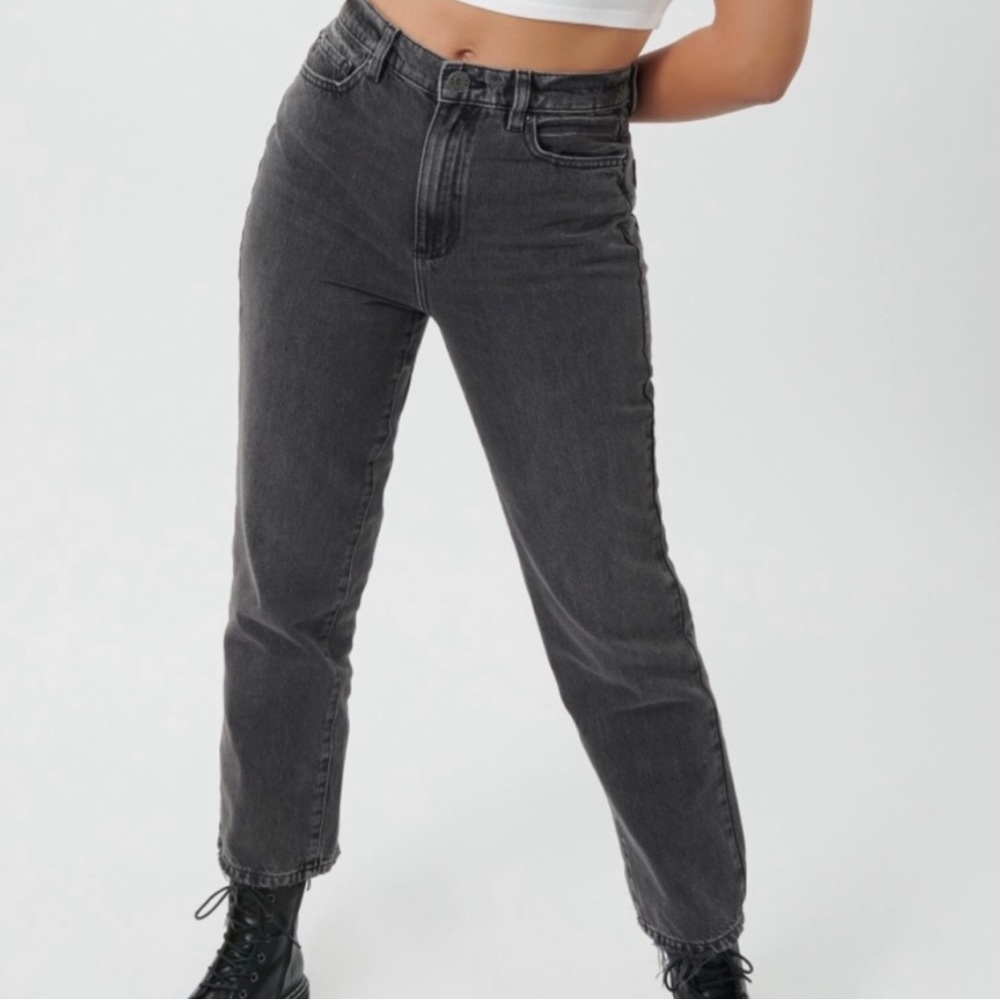 GARAGE black gray jeans Coupe droit Vintage Sz 1 Ripped Casual Moto Coachella